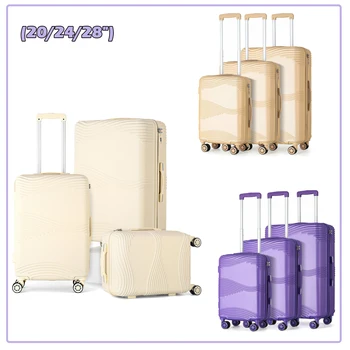 Дорожный багажный комплект, семейный дорожный чемодан, жесткий багаж на вращающихся колесах, багаж большой вместимости