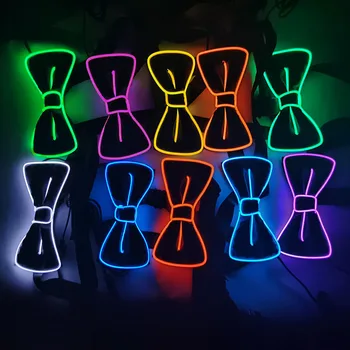 Светодиодный Светящийся мужской галстук-бабочка, Светящийся мигающий галстук для танцевальной вечеринки, украшения Рождественской вечеринки