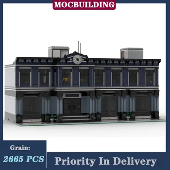 Модульные Здания MOC City Модель Полицейского Участка Building Block Assembly Офисная Коллекция Серии Игрушек И Подарков
