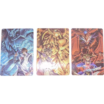 3 шт./компл. Флеш-карт Yu-Gi-Oh Египетский Бог Обелиск Мучитель Слайфер Небесный Дракон Коллекция Классических Игр Карты Подарочные Игрушки