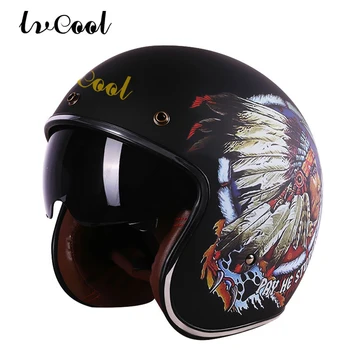 Мотоциклетный шлем для мужчин и женщин Motocicleta Cacapete Casco Casque Ретро шлем с открытым лицом 3/4, одобренный moto casco DOT