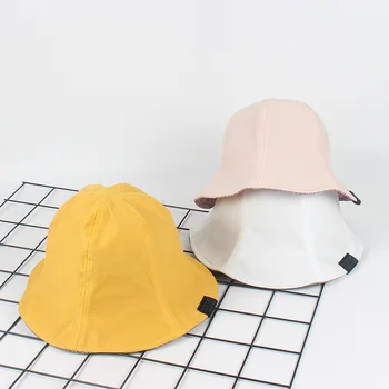Мягкая однотонная желтая кепка для девочек, простая двусторонняя рыбацкая шляпа, женский летний солнцезащитный козырек, тканевая кепка