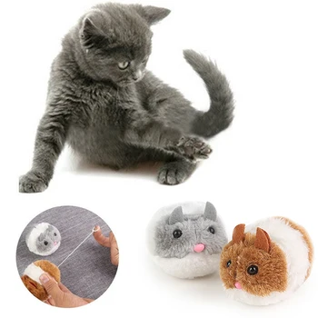 Забавная пушистая игрушка IQ Cat Mouse, интерактивная многоцветная игрушка для домашних животных, движущиеся мыши, игрушка для игры с перьями, плюшевый котенок, дразнящий собаку, Аксессуары для кошек