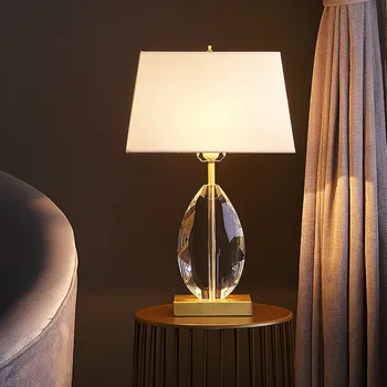 Американское простое освещение из египетского хрусталя в форме сердца, Современная модная настольная лампа для столовой, Мягкая прикроватная тумбочка для спальни