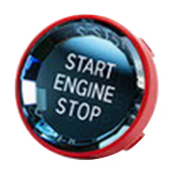 Крышка переключателя салона автомобиля с кристаллами, наклейка на кнопку запуска и остановки двигателя с одной клавишей, накладка для BMW-3/5 Серии E70 E90 E60 Красного цвета