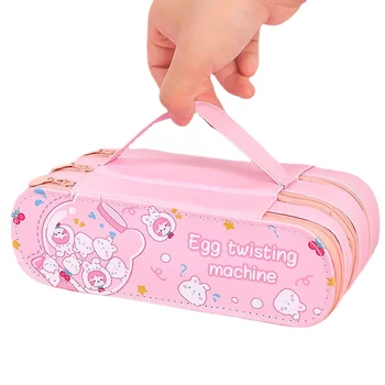 Ins Японский 3-слойный милый мультяшный пенал большой емкости для учащихся начальной школы, сумки для канцелярских принадлежностей