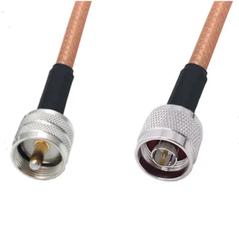 Соединительный кабель N Male-UHF PL259-Male RG400 с двойной экранированной медной оплеткой, коаксиальный соединительный кабель с низкими потерями 50 Ом