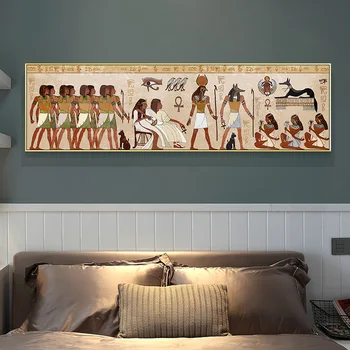 Абстрактная религия Древнего Египта, художественная живопись на холсте, плакаты и принты, настенное искусство Куадроса, картина для гостиной, украшение дома