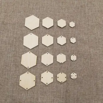 Незаконченные заготовки для сережек, лазерные вырезы, геометрический шестиугольник из дерева, сережки макраме, принадлежности для изготовления ювелирных изделий