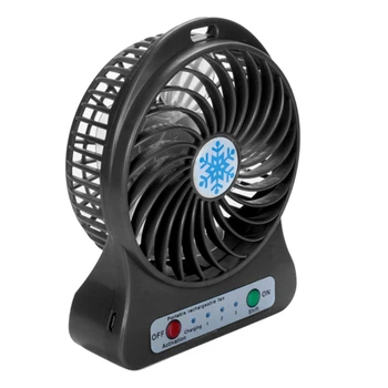 2X Портативных перезаряжаемых мини-вентилятора, воздушного охладителя, Мини-настольного вентилятора, USB-охлаждения, перезаряжаемых ручных вентиляторов, Черный