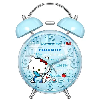 Будильник Hello Kitty Детское мультяшное творчество Прикроватные часы Немой металлический будильник Детский настольный будильник Cinnamoroll My Melody