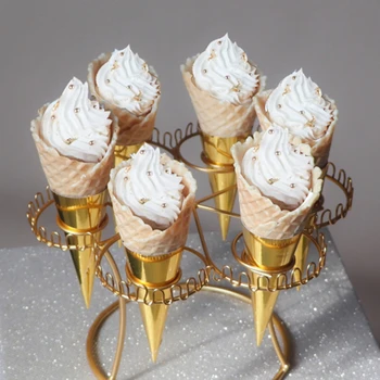 Европейские украшения для десертного стола Круглая подставка для яичных рожков Подставка для торта и мороженого