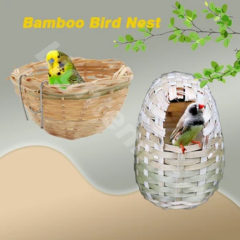 Бамбуковое птичье гнездо для домашней комнаты натуральное гнездо для наружного подвесного декора