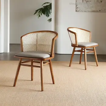 Обеденные стулья из ротанга в скандинавском стиле, современный салон для макияжа, уличные дизайнерские обеденные стулья, барная мебель Cadeira Design AB50CY