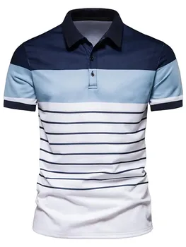 Мужская рубашка-поло для гольфа, рубашка-поло с коротким рукавом, поло в полоску, Новая одежда, летняя уличная одежда, повседневные модные мужские топы