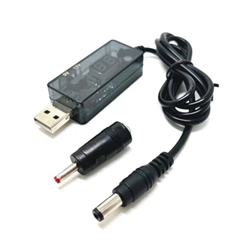 USB 5 В в постоянный ТОК 9 В В 12 В Постоянный ТОК 5,5x2,1 мм 3,5x1,35 мм Повышающий Линейный Модуль с дисплеем напряжения USB Адаптер Питания Кабель-конвертер