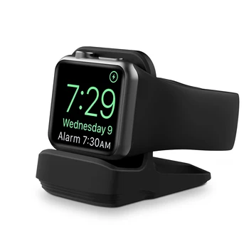 Силиконовая подставка для зарядного устройства для Apple Watch 7/6 / SE/5/4/3/2/1 Подставка для зарядки Настольный кронштейн для зарядки iWatch 45/44/42/41/40/38 мм