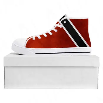 Флаг Тринидада и Тобаго Высококачественные кроссовки с высоким берцем Мужские Женские Парусиновые кроссовки для подростков Повседневная обувь для пары Обувь на заказ