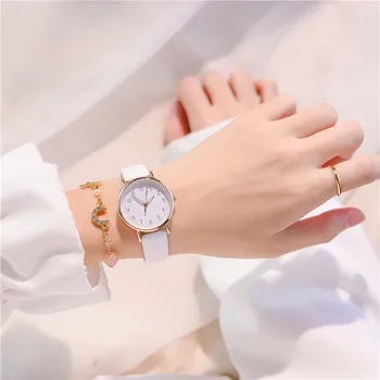 2023 Новые Брендовые Часы для Женщин, Простые Модные Наручные Часы Для Отдыха, Часы С Кожаным Ремешком, Подарочные Роскошные Часы Reloj Mujer Оптом