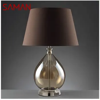 Настольная лампа SAMAN Postmodern Black, Креативное светодиодное Декоративное Настольное освещение для дома, Прикроватная Тумбочка