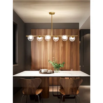 Светодиодный подвесной светильник роскошный Скандинавский стеклянный глобус на стержне, подвесной светильник для столовой, бара, ресторана
