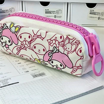 Sanrio Hello Kitty Kuromi My Melody Cinnamoroll Melody Большая сумка для карандашей на молнии с рисунком красавицы из мультфильма 