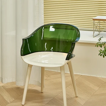 Прозрачный обеденный стул Nordic Creativity Мобильный Акриловый Современный пластиковый стул Офисного дизайнера Sillas Minimalist Furnitures ZLXP