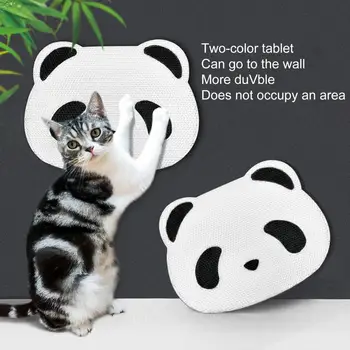 Настенная доска-скребок для кошек, экономящая место, защищает мебель, Прочная игрушка-скребок для кошачьих когтей в стиле панды для котят