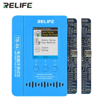 RELIFE TB-06 Battery Cycle Tester Инструмент Для Чтения и Записи Данных Двойной Батареи Для Ремонта iPhone 11 13 Pro Max