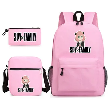 3 шт. компл. Spy x Семейный рюкзак Сумка Аниме Книга Школьный ранец Студенческая сумка через плечо для мальчика Сумки для ручек и карандашей