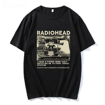 Harajuku Модные Футболки Radiohead Для Мужчин И Женщин, Винтажные Графические Футболки Hombre Унисекс, Высококачественные Толстые Хлопковые Классические Топы с круглым вырезом
