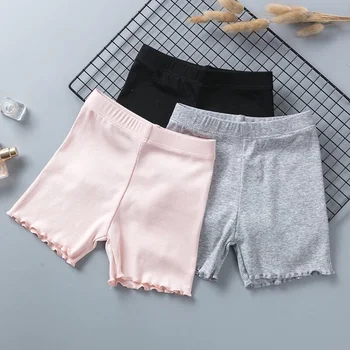 Защитные штаны для девочек из 100% хлопка, высококачественные Детские короткие штаны, нижнее белье, Детские Летние Милые шорты, трусы для 3-10 лет