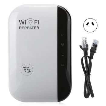 Ретранслятор WiFi Усилитель сигнала 300 М Ethernet Порт Настенный Белый для кнопки WPS (100-240 В) AU Plug