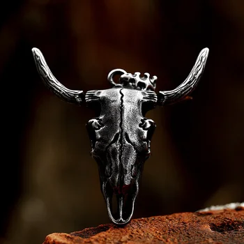 Новое винтажное ожерелье с черепом сатаны-Козла, Подвеска для мужчин, панк-хип-хоп, ожерелье с овечьей головой, Ювелирные изделия из нержавеющей стали, Подарок Оптом