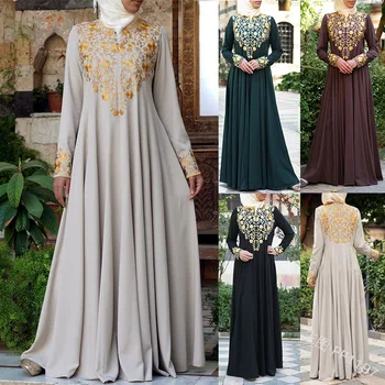 TPJB Мусульманская Черная Абая Исламская Одежда для Женщин Дубайский Кафтан Халат Платье Турецкая Абая Халаты С Принтом Длинное Платье Elbise Abaya