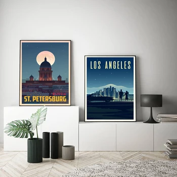 Винтажный плакат, печать в Санкт-Петербурге, холст, картина, плакат из Лос-Анджелеса, художественная печать, настенная картина для гостиной, домашний декор