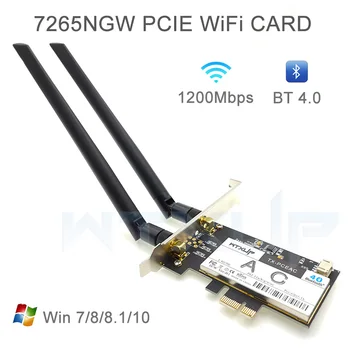 Настольный ПК 7265ac 802.11AC Двухдиапазонный 867 Мбит/с Bluetooth 4,2 PCI-E WiFi Intel 7265NGW WIFI КАРТА для Linux/Win7/Win8/Win10
