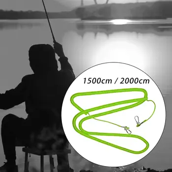 Рыболовный шнур со спиральным шнурком, удочка, поводок, удлинитель, Водонепроницаемый, практичный, портативный, прочный для пеших прогулок, кемпинга с металлическим зажимом