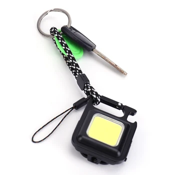 COB светодиодный мини-фонарик USB-аккумуляторный брелок для ключей, штопор, рабочий фонарь, магнитный маленький карманный фонарь для рыбалки на открытом воздухе