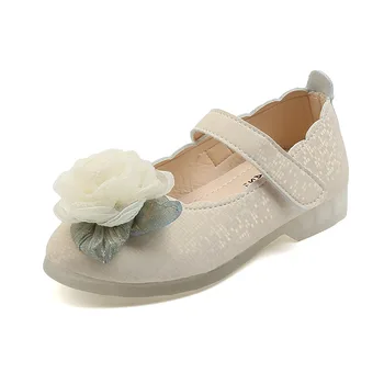 Кожаная обувь для малышей, детская обувь, модные модельные туфли для детской одежды, кружевные свадебные туфли принцессы с цветочным узором для девочек от 3 до 4, 5, 6 лет