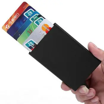 Противоугонный ID Держатель кредитной карты Porte Carte Тонкие Алюминиевые Металлические кошельки Карманный футляр Банк Женщины Мужчины Коробка для кредитных карт
