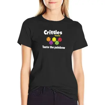 Футболка Crittles-Taste The Painbow, женское платье-футболка с коротким рукавом и рисунком