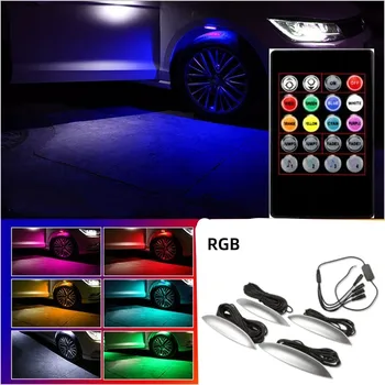 OVOVS 4шт RGB Красочные Колесные лампы для бровей Аксессуары для украшения автомобиля Переоборудованные Автомобильные Атмосферные огни