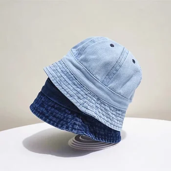 Летняя Новая Детская шляпа, Однотонная Мягкая Хлопковая Ковбойская Шляпа для мальчиков и девочек, Уличная Пляжная Панама, Солнцезащитные шляпы