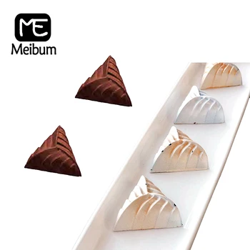 Форма для шоколада Meibum с 18 полостями и треугольным рисунком для детских конфет из поликарбоната для украшения формы для выпечки кондитерских изделий