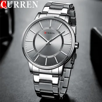 CURREN Спортивные мужские часы Лучший бренд класса люкс серебристо-серый военный бизнес мужские часы кварцевые мужские наручные часы из нержавеющей стали подарок 8385