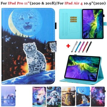Прекрасный планшет с Рисунком Щенка Тигра Funda Для iPad Air 2020 Case 10,9-дюймовая Подставка-Кошелек Coque Для iPad Pro 11 Caqa Air 4 Case 2020
