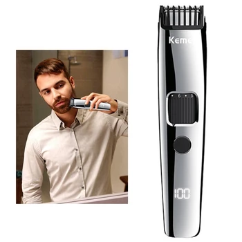 Перезаряжаемый регулируемый триммер для волос и бороды для мужчин, регулируемая электрическая машинка для стрижки волос от 1 мм до 10 мм, литиевая батарея