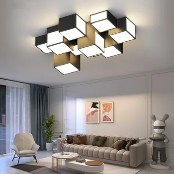 Современная светодиодная люстра для гостиной Спальни Столовой кухни Кубические Дизайнерские светильники В простом стиле Декоративные Потолочные светильники