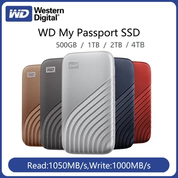Высокоскоростной Внешний Твердотельный накопитель Western Digital 500G 1T 2TB USB3.2 Type-C с шифрованием My Passport NVMe SSD